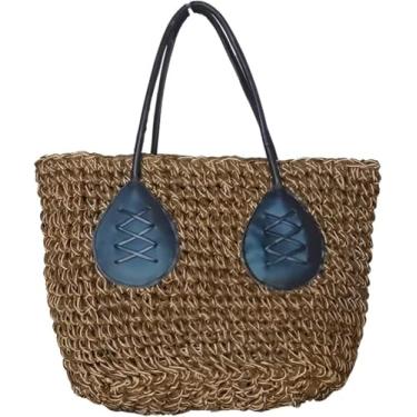 Imagem de Bolsa de Palha Sintética Praiana Passeio Alça Couro