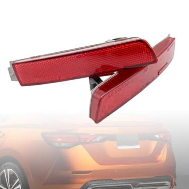 Imagem de AOUTTUOA 12764454 Conjunto de refletores de para-choque traseiro esquerdo e direito 265605C000 NI1184100 compatível com Nissan Sentra 2013 2014 2015 2016 2017 2018