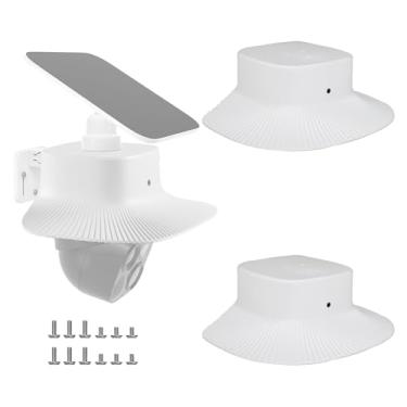 Imagem de 2 peças de capa de chuva compatível com Eufy Security SoloCam S340, capa de proteção para câmera de segurança à prova de intempéries, proteção contra chuva, proteção contra intempéries para uso ao ar