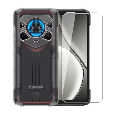 Imagem de WDMYLFTW Capa para Doogee Blade 20 Pro + película protetora de tela de vidro temperado - Capa protetora de TPU (transparente) de silicone transparente e flexível à prova de choque (transparente)