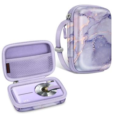 Imagem de FINTIE Estojo Para Câmera Digital Compatível Com Kodak Pixpro Fz55/ Fz45/ Fz53/ Fz43/ Wpz2, Canon Powershot Elph 360/ Lecran/ Camkory, Bolsa De Transporte Câmeras Pequenas, Mármore Lilás