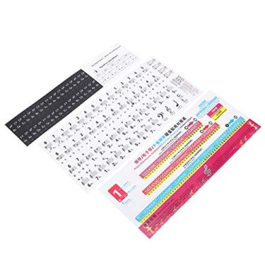 Imagem de Eujgoov Adesivo de Chave de Piano, Auto-Adesivo Facilmente Visto Transparente Pvc Decorativo Note Adesivo para 37/49/54/61/88 Teclas Com de Partitura, Etiqueta e Pista de Decoração de Chaves