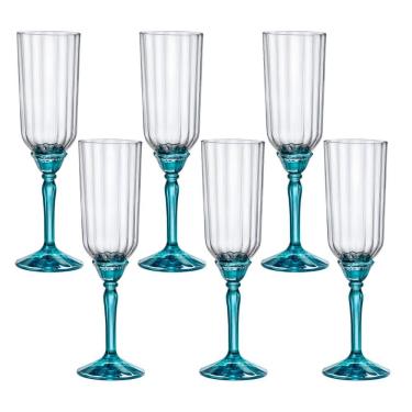 Imagem de Taça de Vidro Bormioli Rocco 210 ml Florian Blue 6 Peças