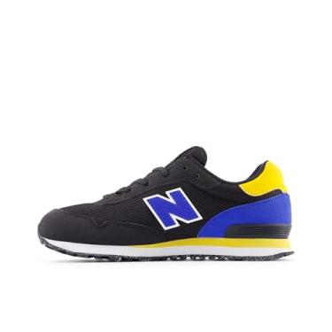 Imagem de New Balance Tênis infantil 515 V1 com cadarço, Pedra preciosa preta/azul, 15