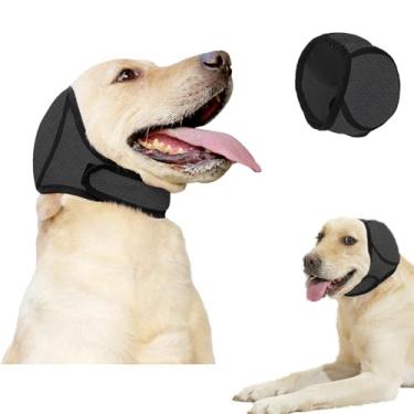 Imagem de VINGVO Protetores de orelha de cachorro para proteção de ruído, capuz calmante ajustável com capas de ouvido resistentes à água para cuidados pessoais, banho, natação, alívio da ansiedade de trovões e
