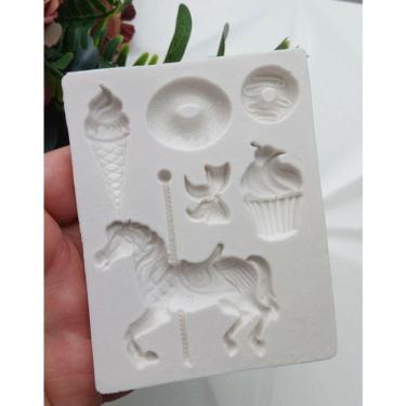 Imagem de Molde Silicone Carrossel Doces Cupcakes Sorvetes