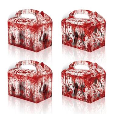 Imagem de 12 caixas de lembrancinhas de festa feliz dia das bruxas caixas de presente de papelão ensanguentado para presente de assassinato tema sangrento lembrancinhas de festa de aniversário suprimentos de