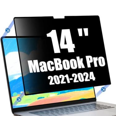 Imagem de Ceydebne Protetor de tela de privacidade para MacBook Pro 14 polegadas (2021-2024, M1, M2, M3, M4, Pro, Max) Protetor de tela removível para laptop