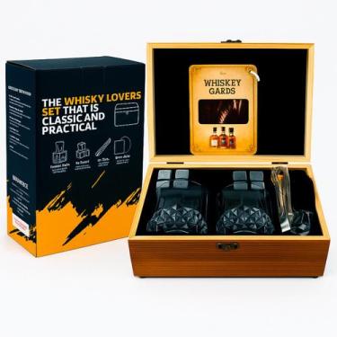 Imagem de Conjunto de Copos para Whisky com Pedras de Gelo e Caixa de Madeira - 