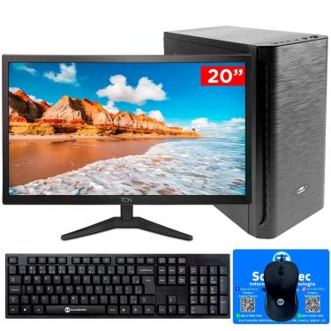 Imagem de Computador Core i3-2120, 4GB, SSD 120GB, GT-H61 Slot M2, Rede Gigabit, Monitor de 20``, Teclado e Mouse, Windows