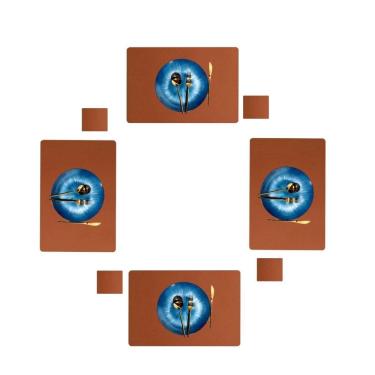 Imagem de 10 Jogo Americano Couro Impermeável Limpa Facil Para Mesa