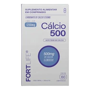 Imagem de Cálcio 500 (Carbonato de cálcio 1250mg) Suplemento Mineral para Ossos Fortes 60 Cápsulas