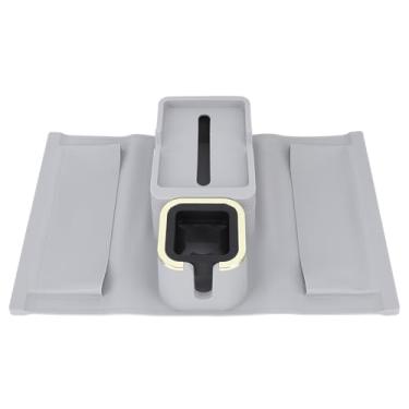 Imagem de Luocute Bandeja para Porta-copos de sofá, Ilicone Anti-derramamento e Antiderrapante para sofá, Apoio de Braço, Porta-bebidas, Organizador de Assento de Carro para Lanches Remotos, (Cinza)