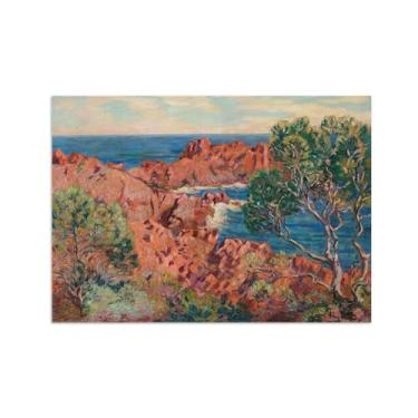 Imagem de Armand Guillaumin Famoso Arte de Parede Pôster-Impressões em Tela para sala de estar-Reprodução pinturas(Red Rocks) 50x70cm Sem Moldura