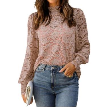 Imagem de Blusa feminina HOTOUCH de renda simulada com babados e camisola GG