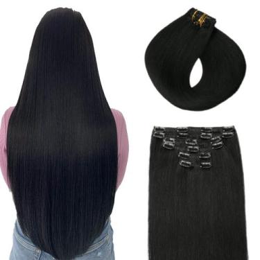 Imagem de Extensões de cabelo SURNEL Clip em cabelo humano 6 unidades 46 cm 120 