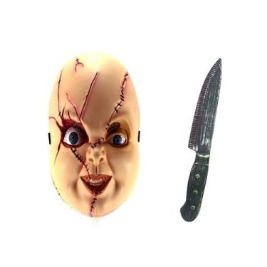 Imagem de Fantasia Boneco Assassino Chucky Mascara Faca Halloween - MC PRESENTES