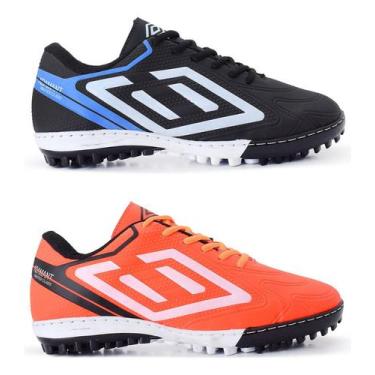 Imagem de Kit 2 Chuteiras Society Adulto Graminha Costurada Resistente - Duster,