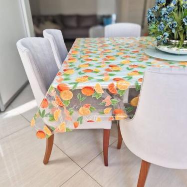 Imagem de Toalha de Mesa PVC Cristal Transparente Estampada 5,00x1,40m Plástica 