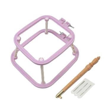 Imagem de MotiveTech Bastidor de bordado de mesa, bastidor de ponto cruz, de bordado com suporte para agulhas perfuradas para, Roxo