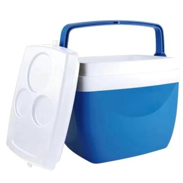 Imagem de Cooler Caixa Térmica Com Alça 6 e 12 Litros Portátil Bebidas Geladas Lanche Sanduiche Praia Verão(6,Azul)
