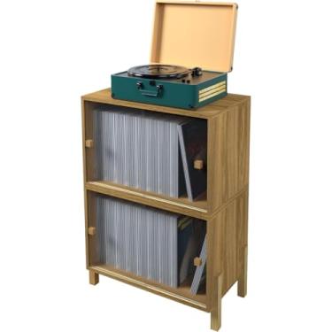 Imagem de EVOLUKIT, Armário p/discos de vinil Kit Freijó c/Portas de Correr Acrílico