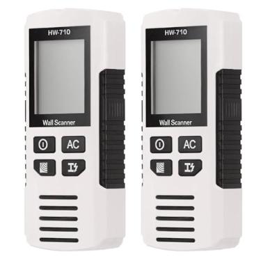 Imagem de Scanner de parede 7 em 1 multifuncional com alarme, localizador eletrônico preciso para detecção de pinos metálicos de fio CA (cinza, 2 peças)