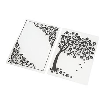 Imagem de Acouto Pastas de Gravação de Plástico para Artesanato Diy, Texturas Decorativas e Designs Artísticos para Scrapbooking e Cartões, 2 Peças