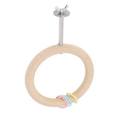 Imagem de Generic Gaiola de Papagaio Redondo Poleiro Suporte Balanço Design Círculo Pássaro Pendurado Brinquedo Multifuncional para Casa
