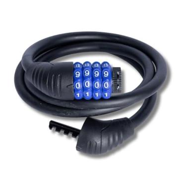 Imagem de Cadeado para Bicicleta Moto Com Segredo Senha Grosso Cabo de Aço Grande 1,20 Metros X 12mm