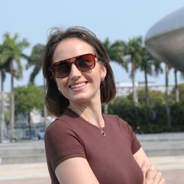 Imagem de Óculos de sol aviador retrô masculino e feminino, armação grossa, ponte dupla, óculos de aviador retrô para mulheres e homens, óculos retangulares modernos retangulares, Armação leopardo e lente de