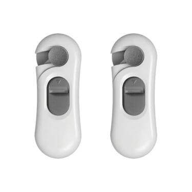 Imagem de 2 fechaduras de armário de gaveta de geladeira à prova de bebês para crianças, segurança cinza