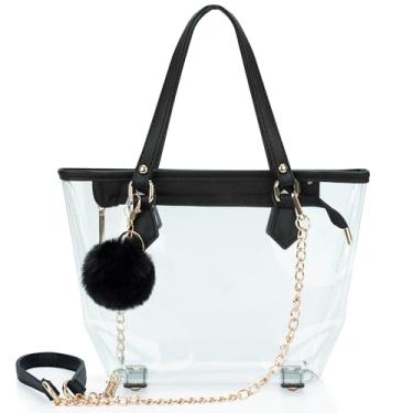 Imagem de MICOM Bolsa de ombro transparente transparente aprovada para estádios transparente para eventos