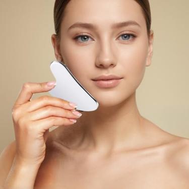 Imagem de Ferramenta de massagem Gua Sha de resina natural para cuidados com a pele facial, pescoço e terapia corporal, relaxamento muscular e alívio de tensão em tratamentos de corpo inteiro