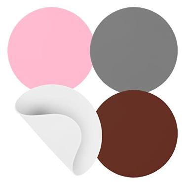 Imagem de 4 peças de almofadas de silicone para abridor de jarras, abridor de pote multifuncional, porta-copos de cozinha, abridores de tampa de garrafa para idosos artrite, mulheres e mãos fracas (4 cores