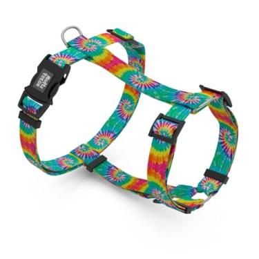 Imagem de Peitoral H Premium com Guia para Cachorro, Ajustável (P, Colorful Tie Dye)
