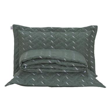 Imagem de Cobre Leito Bordado 400 Fios Heitor Casal Queen 100% Poliéster - Verde Militar