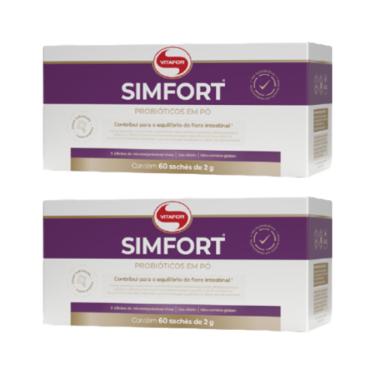 Imagem de Kit 2X: Simfort Probiótico 5 Espécies 2g Vitafor 60 Sachês