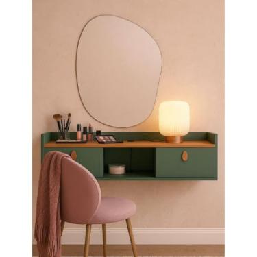 Imagem de Penteadeira camarim suspensa parede para quarto maquiagens TV,penteadeira escrivaninha(Verde/Cinamomo)