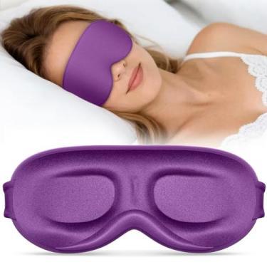 Imagem de Vynix Máscara de dormir para homens e mulheres - Máscaras de olhos 100% blackout para dormir - Máscara de dormir macia 3D para pessoas que dormem de lado - Extensões de cílios de pressão zero, sombra