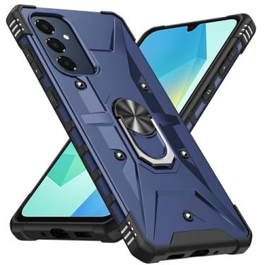 Imagem de SORAKA Capa para Samsung Galaxy A16 5G com suporte para anel,PC rígido e TPU macio,proteção dupla 2 em 1,compatível com suportes magnéticos para carros