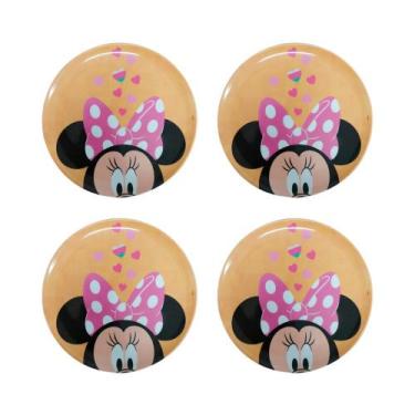 Imagem de Kit 4 Pratos Raso Infantil Criança Disney Minnie Melamine - Yangzi