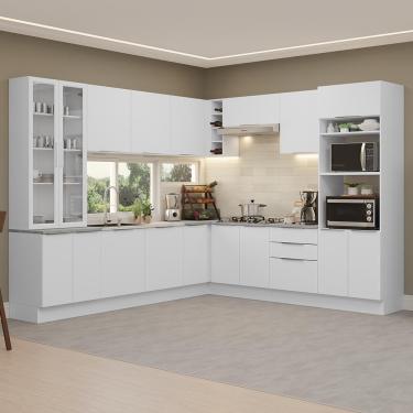 Imagem de Armário Cozinha Completa Branco Stella Madesa 01 Branco