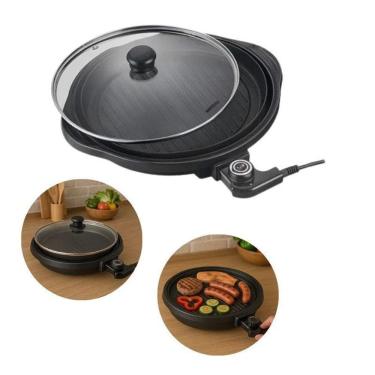 Imagem de Grill Elétrico 220V Redondo Premium 1200W Com Termostato