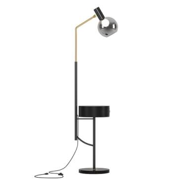 Imagem de Luminária de chão Candeeiro de pé com mesa final, luz cabeceira gaveta para sala estar, quarto, hóspedes(Silver)