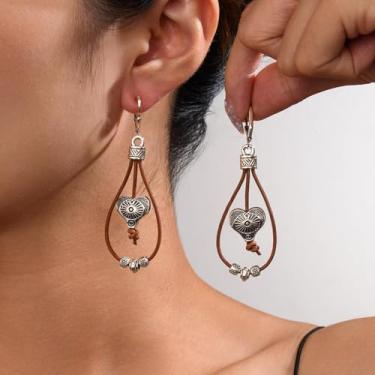 Imagem de Brincos ocidentais femininos turquesa joias country western