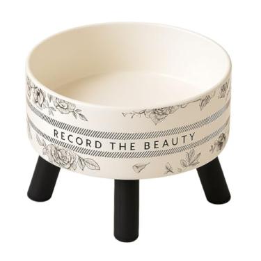 Imagem de Comedouro Bebedouro Elevado Xadrez Poá P/Gatos Cães Pequeno Porte (Floral)