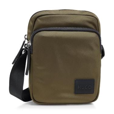 Imagem de HUGO Bolsa tiracolo Ethon com bolso frontal, Oliva britânica, Small, Bolsa tiracolo Ethon com bolso frontal