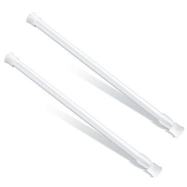 Imagem de 2 peças de segurança de barras de janela, proteção de porta deslizante ajustável de 29 a 40 cm, dispositivos de segurança para portas, barras de janela retráteis para escritório em casa (branco)