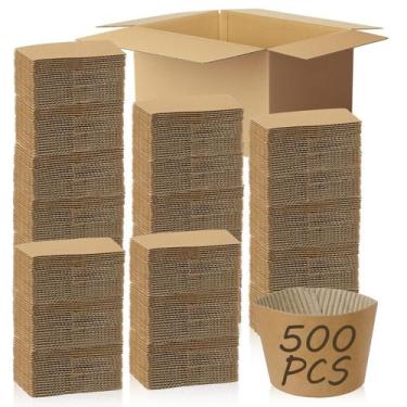 Imagem de Coffee Sleeves WETPYAKS 500 unidades de papel kraft marrom 12-24 onças
